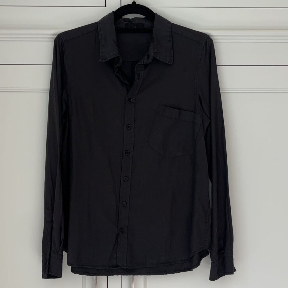 CP Shades Black Linen Button Down Shirt